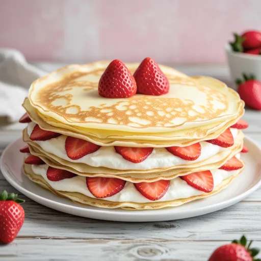 Spring Strawberry Crepe Cake