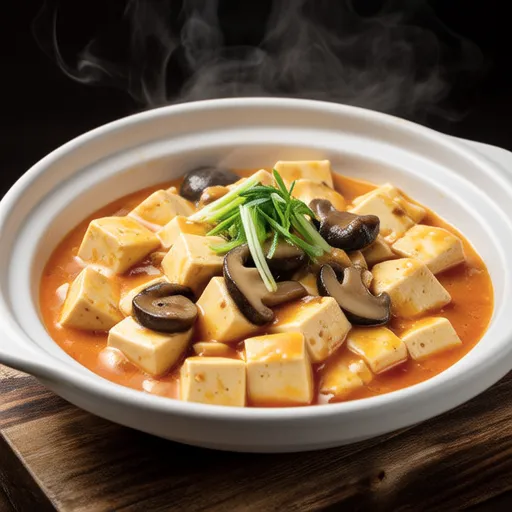 Tofu and Shimeji with Mentaiko Sauce