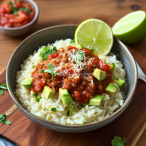 Ciotole di burrito con riso di cavolfiore