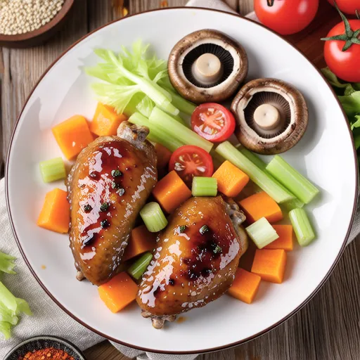 Marinated Chicken and Vegetables Steamed Roast
