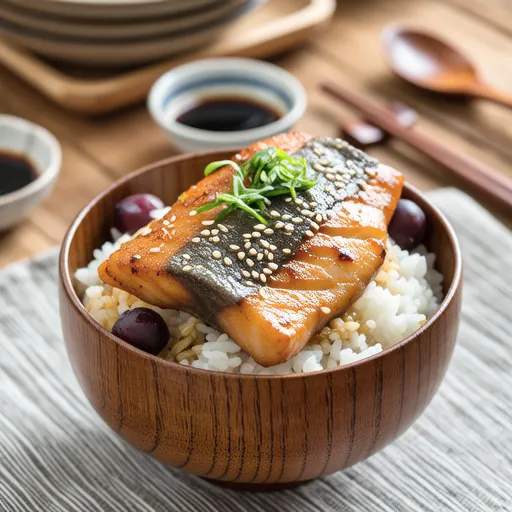 Grilled Horse Mackerel and Ume Mixed Rice