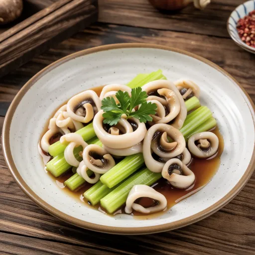 Squid and Celery with Butter Soy Sauce