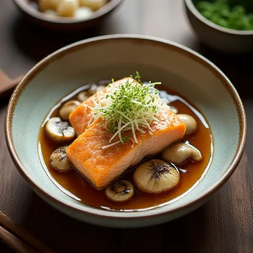 Salmon and Mushroom Simmered Dish