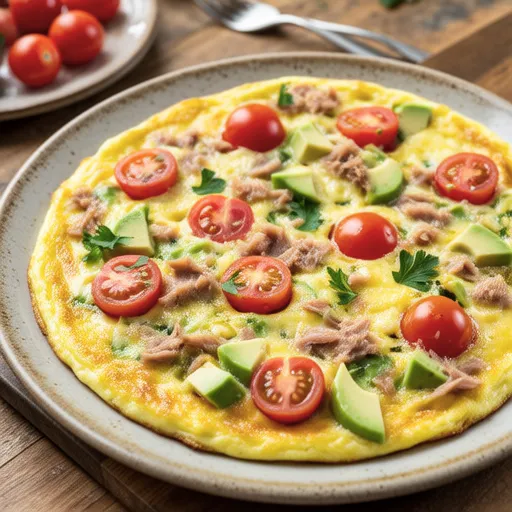 Tuna and Avocado Quiche-style Omelette