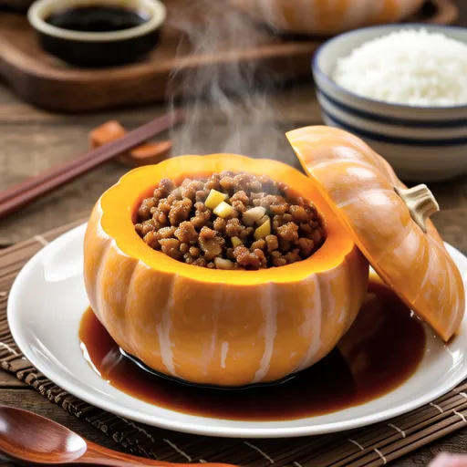 Sweet and Savory Simmered Pumpkin with Ground Pork