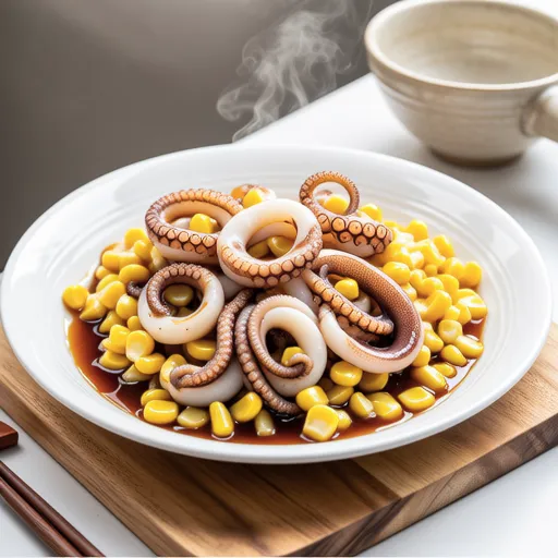 Squid and Corn Butter Soy Sauce Stir-fry