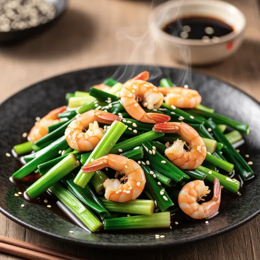 Garlic Scapes Stir-fried with Dried Shrimp