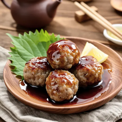 Pork Tsukune with Plum Sauce