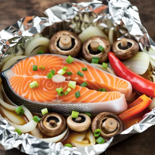Salmon and Shimeji Butter Foil Bake