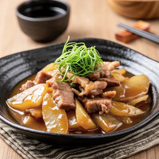 Stir-fried Burdock and Pork with Ume Miso