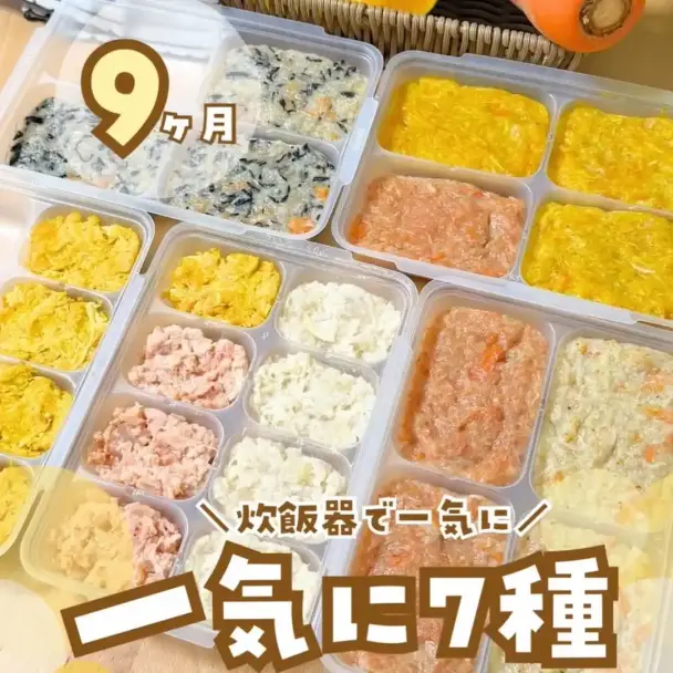 炊飯器で作る離乳食後期7品ストック