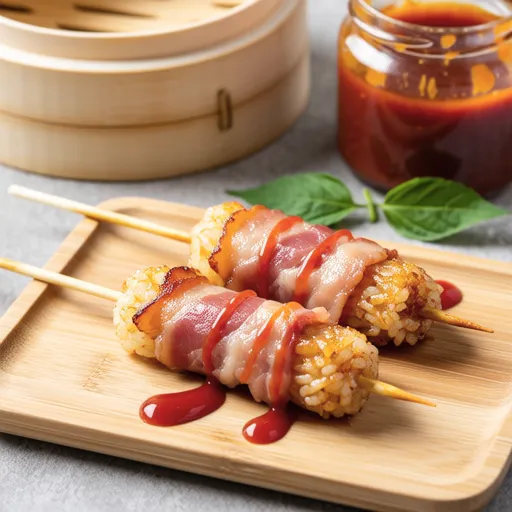 Bacon Rice Cake Skewers