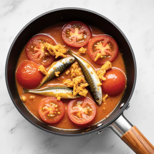 Tomato and Canned Mackerel Curry Stir-fry