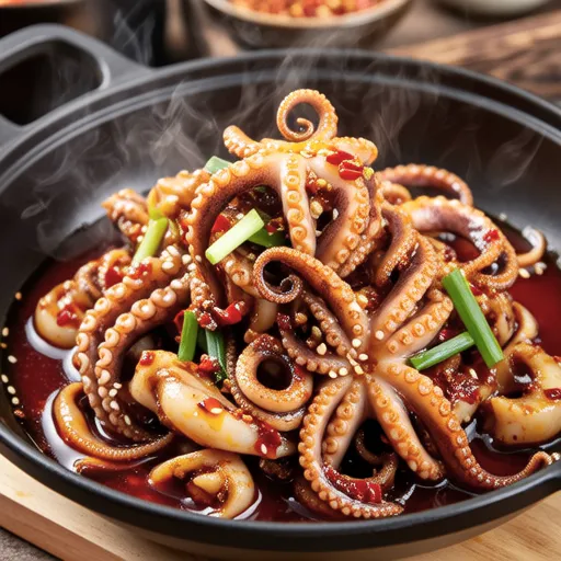 Spicy Stir-fried Squid with Smoky Flavor