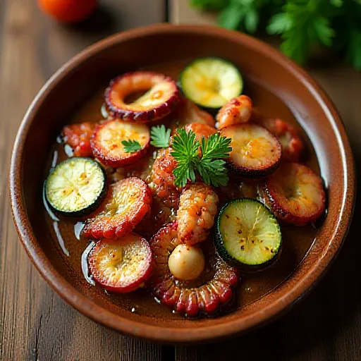 Zucchini and Octopus Ajillo