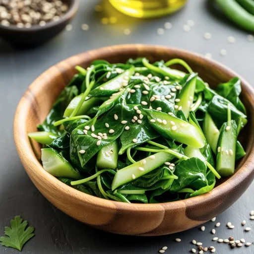 Young Radish Greens with Perilla Powder