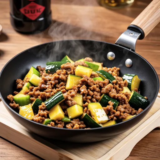 Spicy Stir-fried Ground Meat and Zucchini