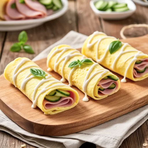 Finger Food Ham Cheese Egg Wrap