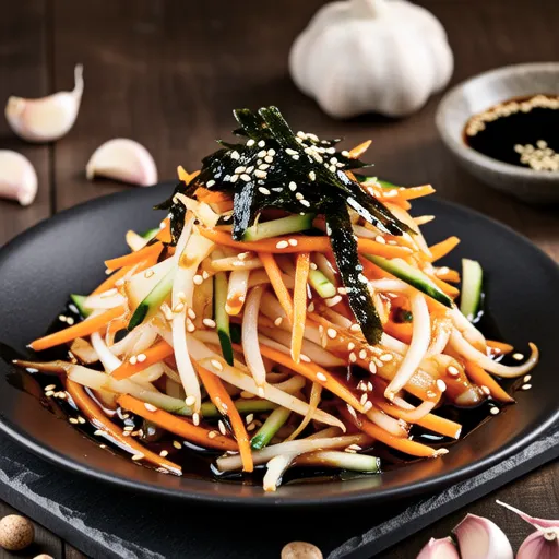 Daikon and Kaiware Korean Seaweed Salad