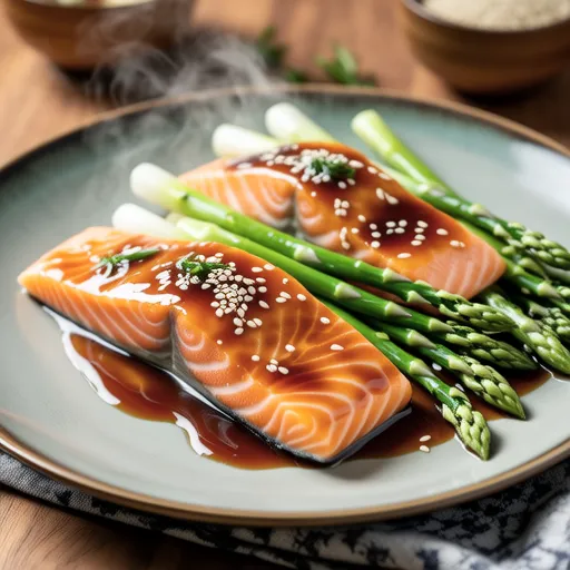 Salmon and Asparagus Miso Butter Stir-fry