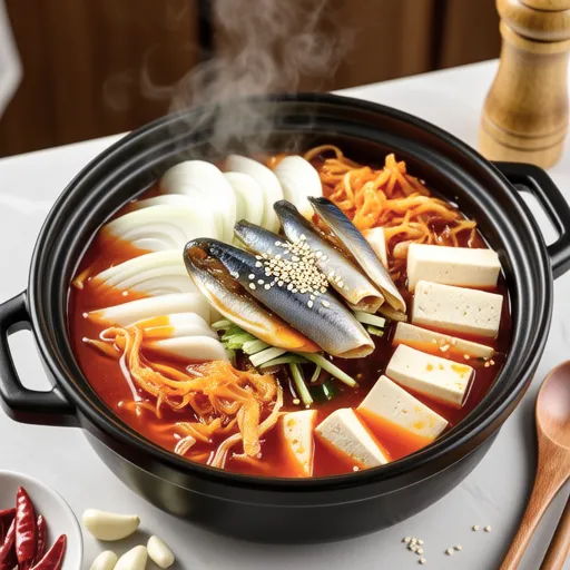 Cabbage and Green Onion Mackerel Can Hot Pot