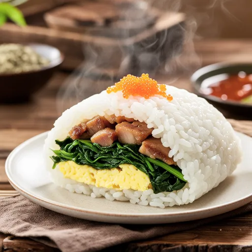 Pork and Spinach Onigiri