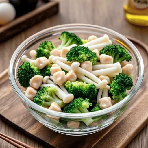 Broccoli and Shimeji Tuna Mayo Salad