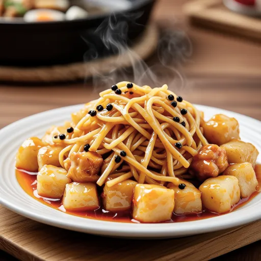 Hanpen and Grilled Chicken Can Stir-fry