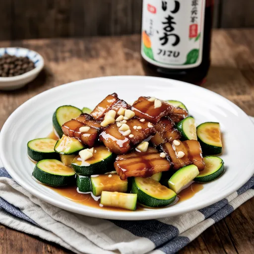 Stir-fried Pork Belly and Zucchini with Mayo Soy Sauce