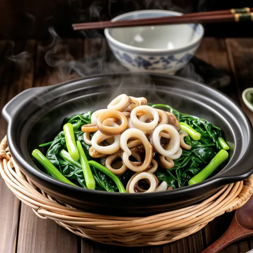 Chingensai and Squid Chinese-style Stew