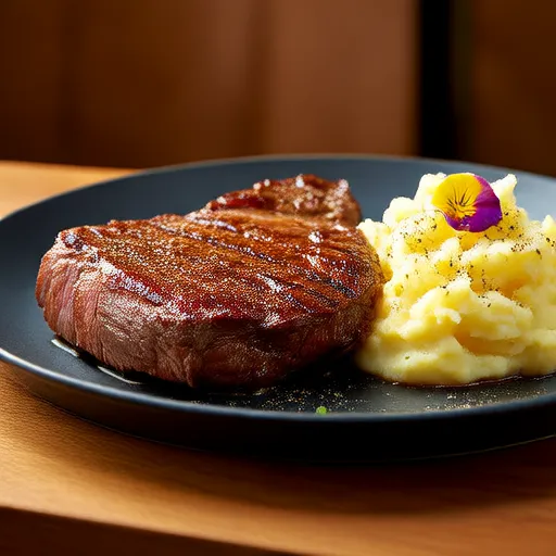 Beef Steak and Garlic Mashed Potatoes