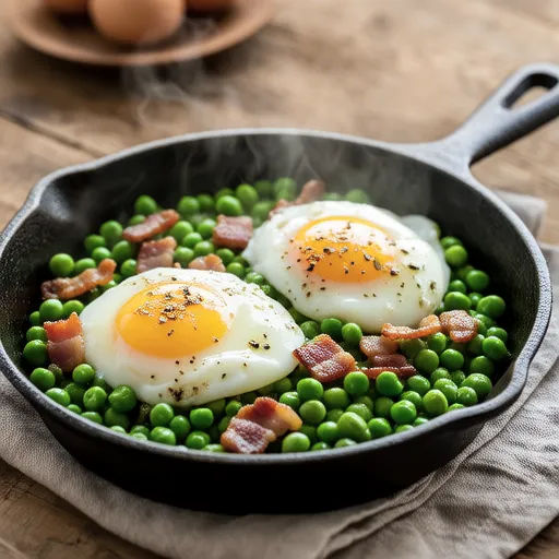 Sauteed Green Peas with Onsen Egg