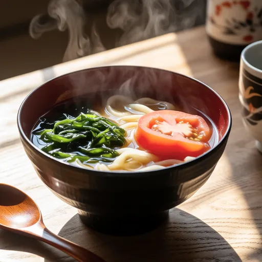 Tomato and Wakame Miso Soup