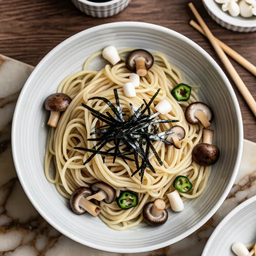 Okra and Shirasu Japanese-style Pasta