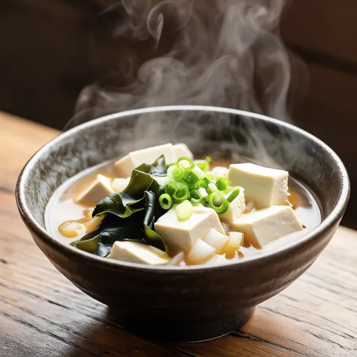 Onion, Tofu, and Wakame Miso Soup
