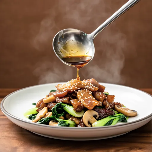 Stir-fried Pork and Water Spinach with Sesame Sauce