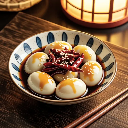 Quail Eggs and Shishito Pepper Soy Braised Side Dish