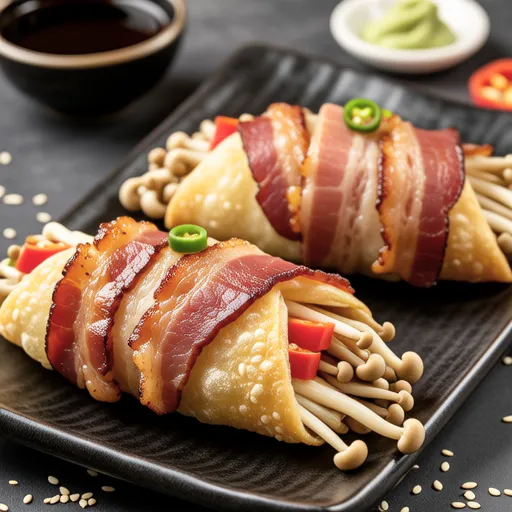 Savory and Chewy Bacon Mushroom Rolls