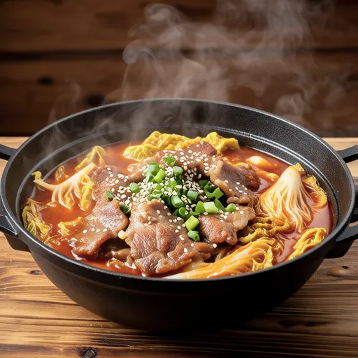 Frying Pan Pork Miso Kimchi Hot Pot