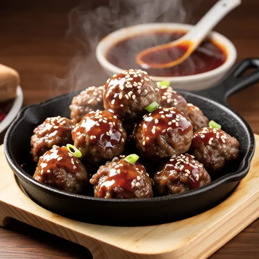 Round Meatballs with Sweet and Spicy Sauce