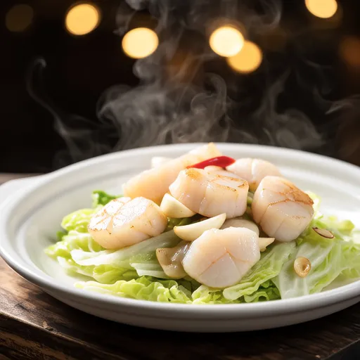 Stir-fried Scallops and Napa Cabbage with Garlic
