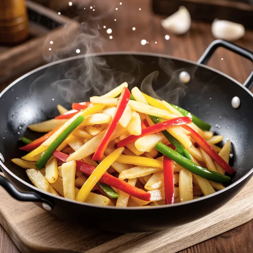 Stir-fried Shredded Bell Pepper and Potato