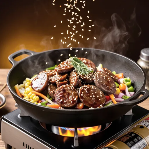 Spicy Stir-fried Sundae (Korean Blood Sausage)