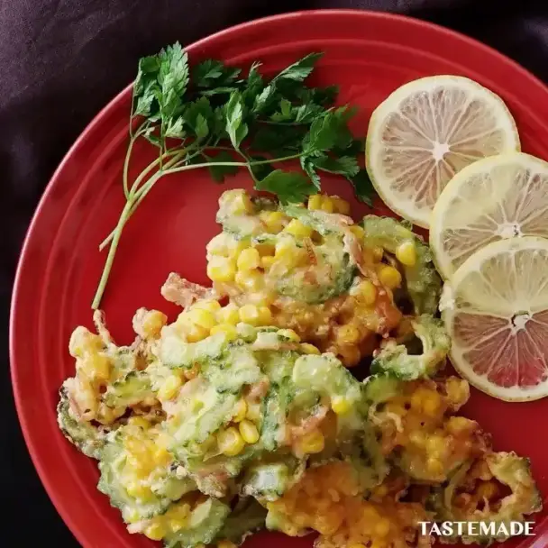 トウモロコシとゴーヤのさくさくフリット