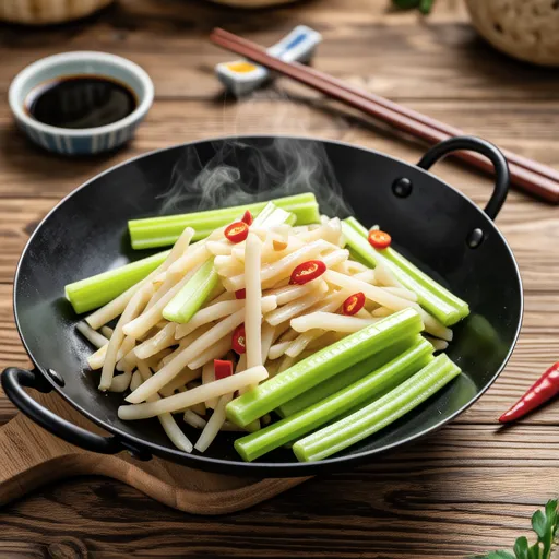 Sweet and Spicy Stir-fried Celery and Konjac