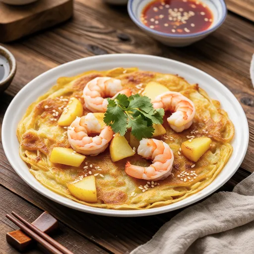Shrimp-filled Ethnic Korean Pancake