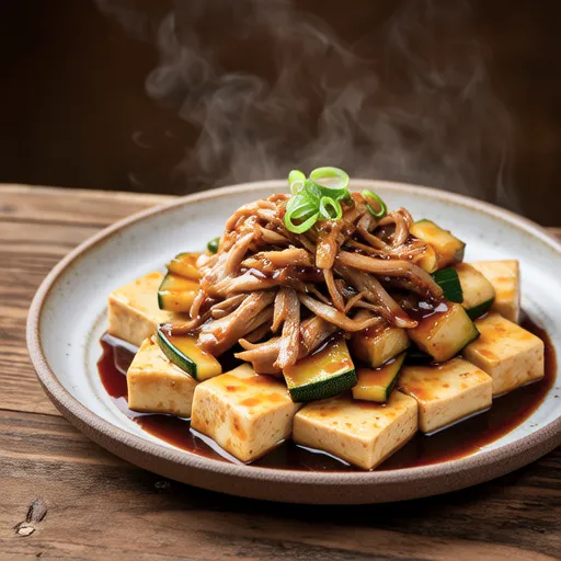 Braised Tofu and Chicken Breast
