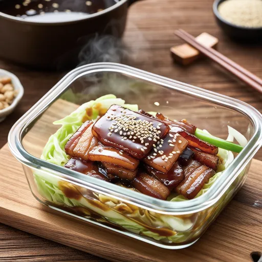 Pork Belly and Cabbage Microwave Steamed Dish