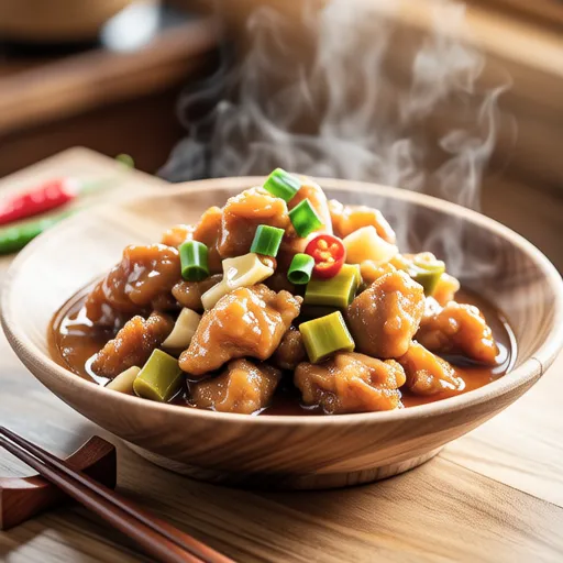 Chicken and Konjac with Garlic Chive Sauce