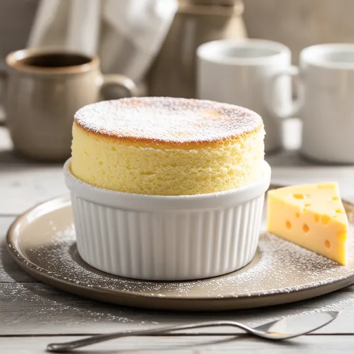 Soufflé Cheesecake with Sliced Cheese